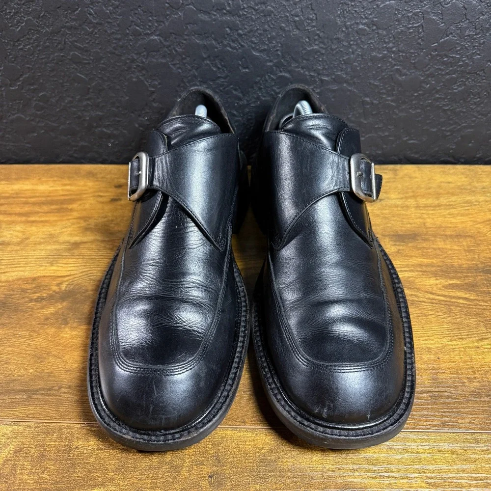 Kenneth Cole New York Black Leather Monk Strap Dress‎ Shoes Mens Size 10